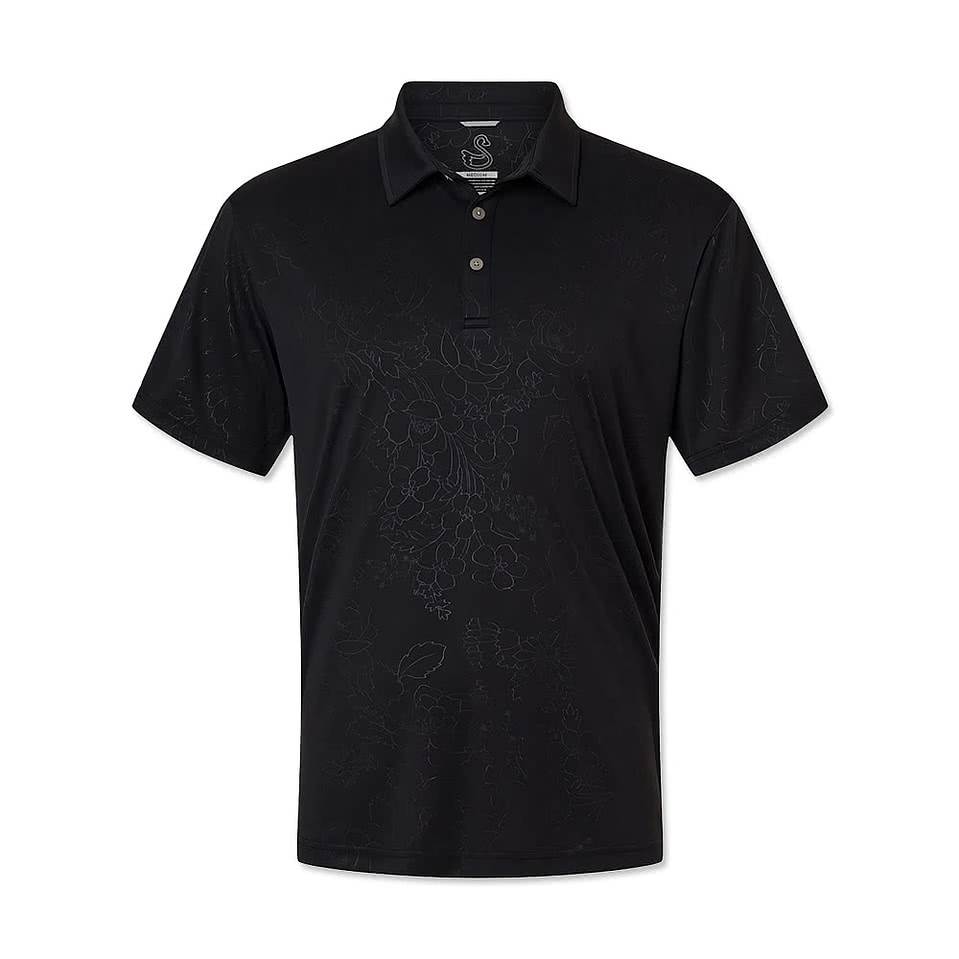 Swannies Ehrman Recycled Floral Pattern Performance Polo - Printed