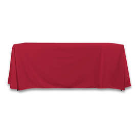 Full Color 6' Poplin Throw Tablecloth - Color: Red