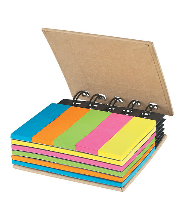 Hard Cover Small Spiral Book with Sticky Notes and Flags