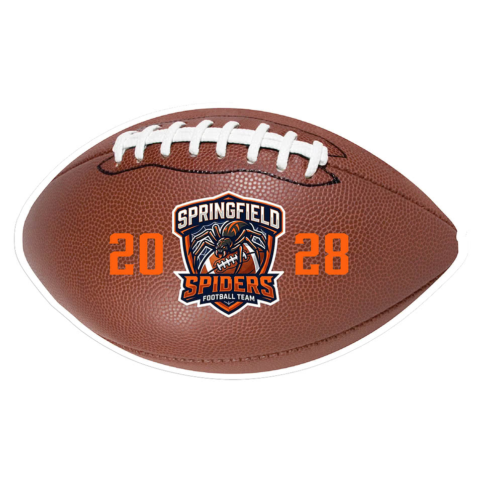 Full Color Re-Stick-It 3.625 in. x 6 in. Football Shaped Reusable Decal