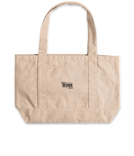 Embroidered Large Midweight Gusseted Pigment Dyed Boat Tote - Color: Khaki
