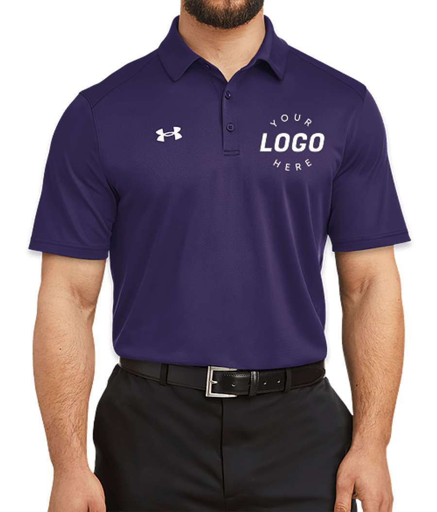 Under Armour Tech Lightweight Performance Polo - Printed in Purple / White