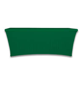Full Color 8' Ultrafit Curve Open-Back Stretch Tablecloth - Color: Forest Green