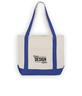 Medium 100% Cotton Boat Tote - Color: Royal Blue