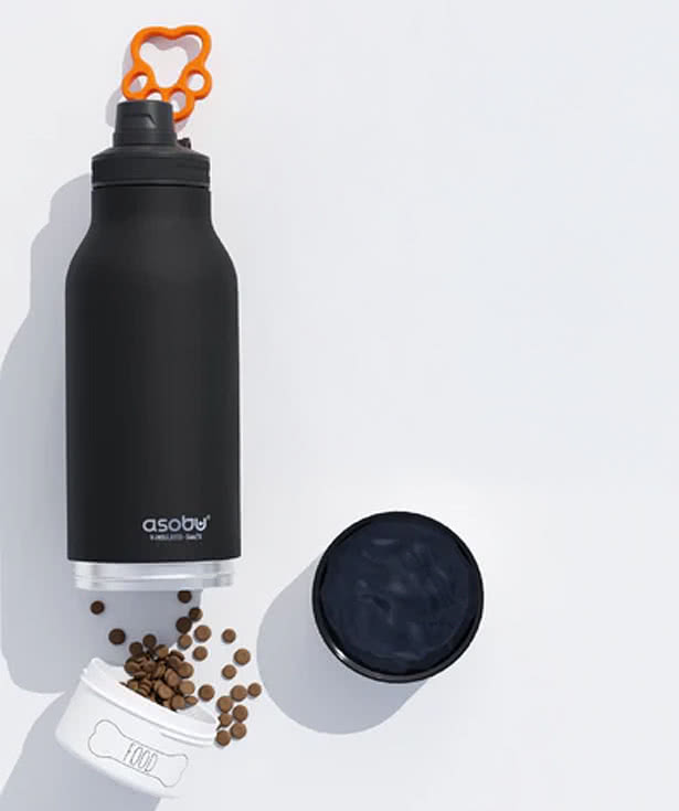 Asobu 34 oz. Buddy 3-in-1 Insulated Water Bottle with Pet Bowl