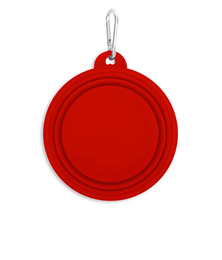 Collapsible Travel Silicone Pet Bowl in Red