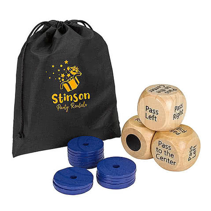 Full Color Fun On The Go Pass, Pass, Keep Dice Game in Black