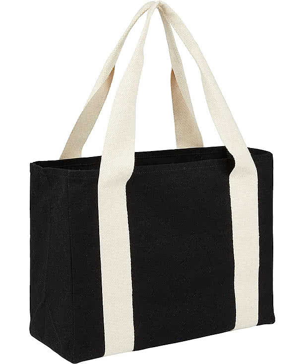 Cotton Shopper Tote Bag with Contrast Handles