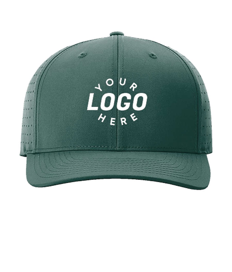 Richardson Laser Perf R-Flex Snapback Baseball Hat - Printed in Dark Green
