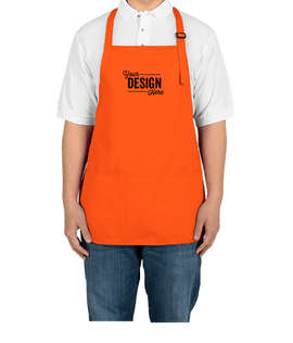 Port Authority Stain Release Medium Length Apron - Screen Printed - Color: Orange