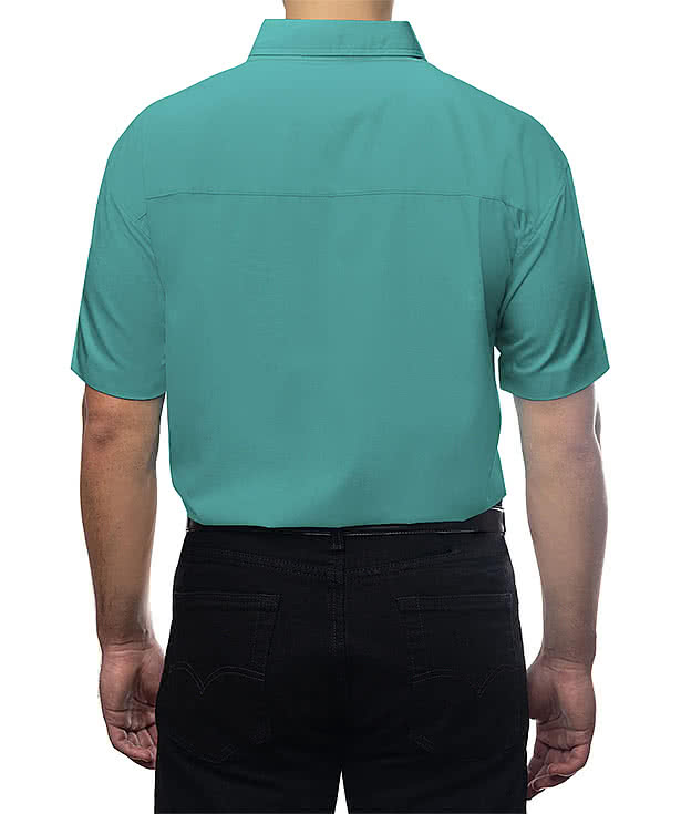 Blue Generation Colorfast Twill Short Sleeve Dress Shirt - Embroidered