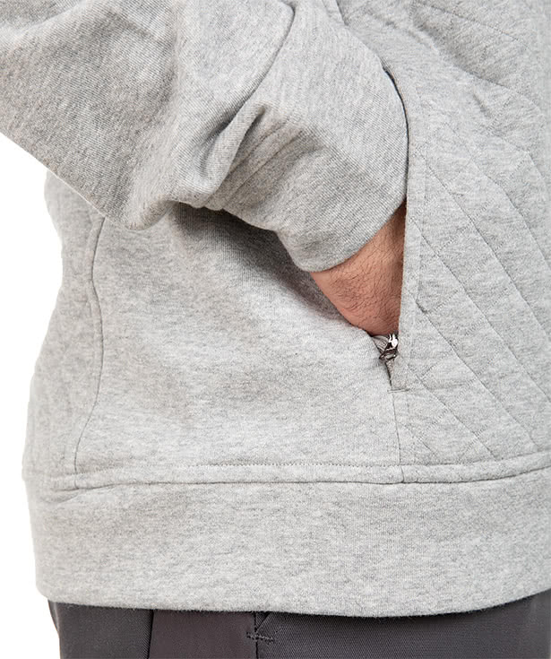 Charles River Franconia Quarter Zip Sweatshirt - Faux Leather Patch