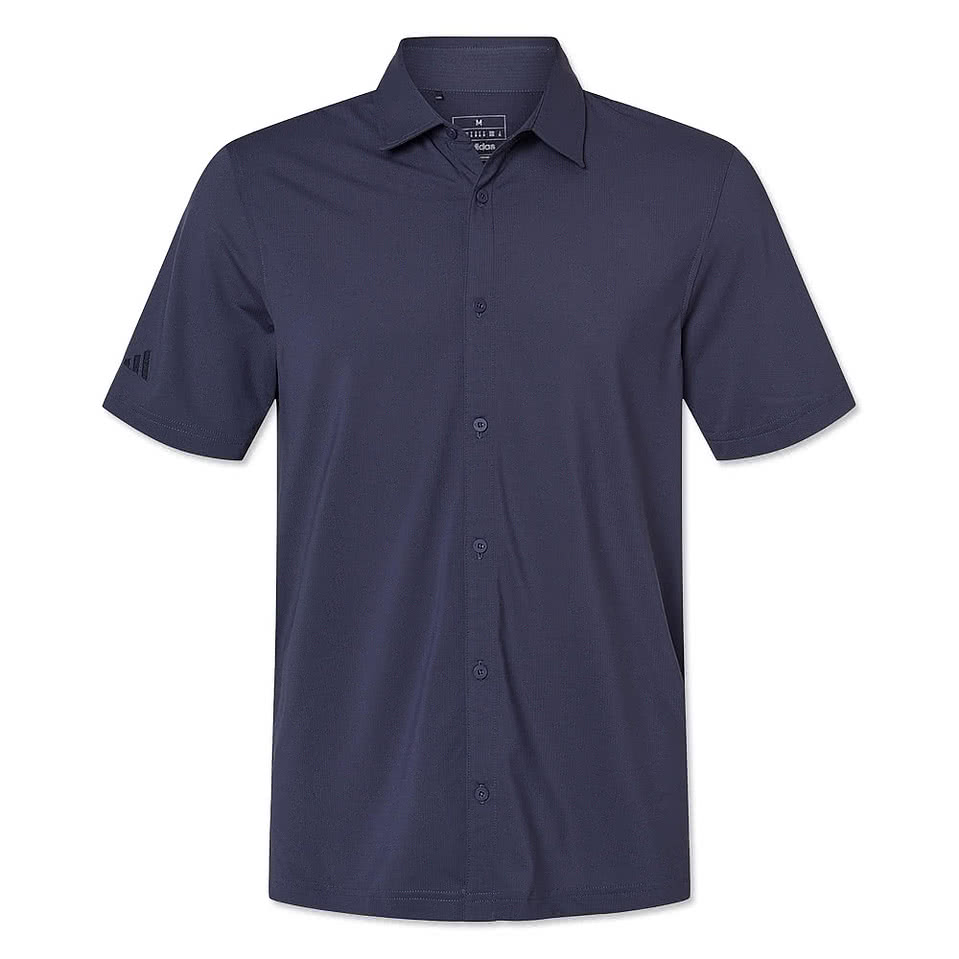 Adidas Recycled Short Sleeve Button Down Shirt - Printed
