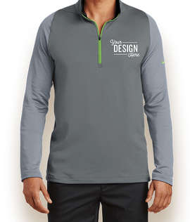 Nike Dri-FIT Stretch Quarter Zip Pullover - Color: Dark Grey / Cool Grey / Volt