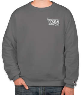 Embroidered Champion Powerblend Crewneck Sweatshirt - Color: Stone Grey