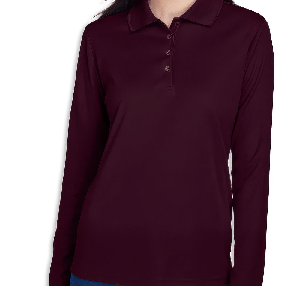 Core 365 Women's Long Sleeve Performance Pique Polo - Embroidered-default