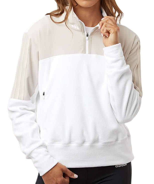 Adidas Women's Recycled Fleece Quarter Zip Pullover