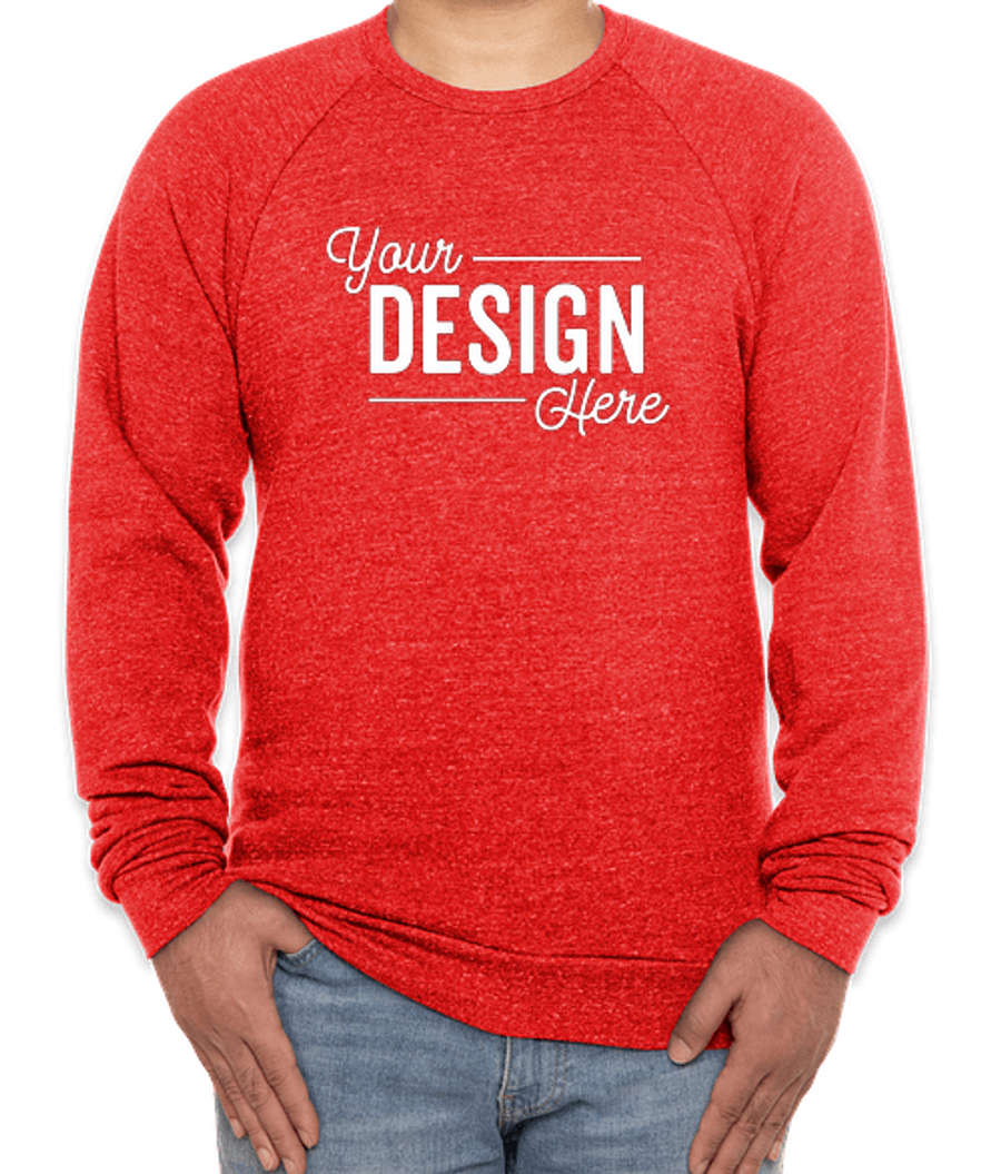 Royal Apparel USA-Made Tri-Blend Crewneck Sweatshirt in Tri Red