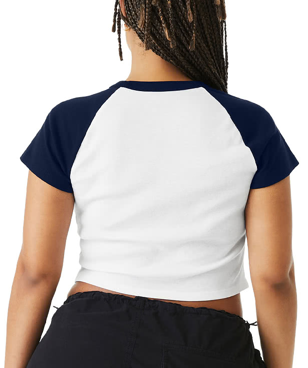Bella + Canvas Women's Micro Rib Raglan Cropped T-shirt