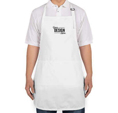 Port Authority Stain Release Full Length Apron - Embroidered - White