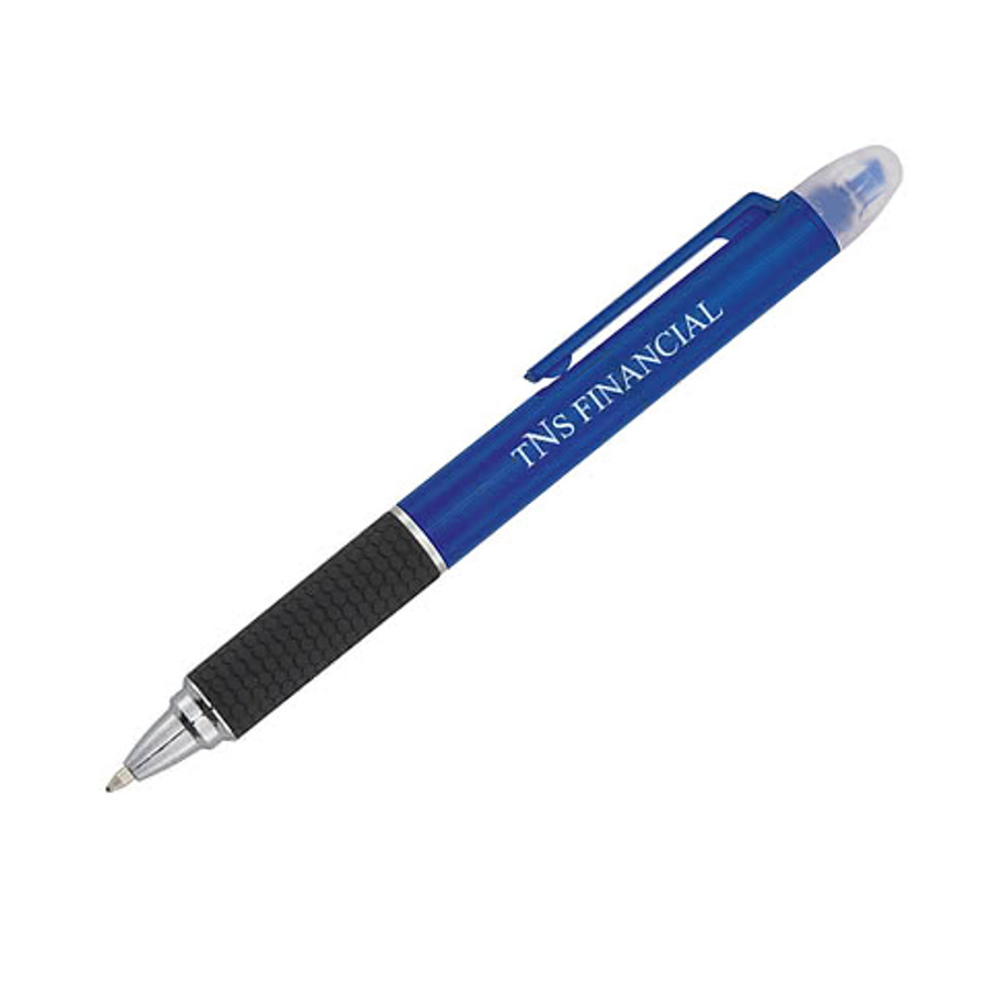 Sayre Highlighter and Ballpoint Pen (black ink) in White with Green