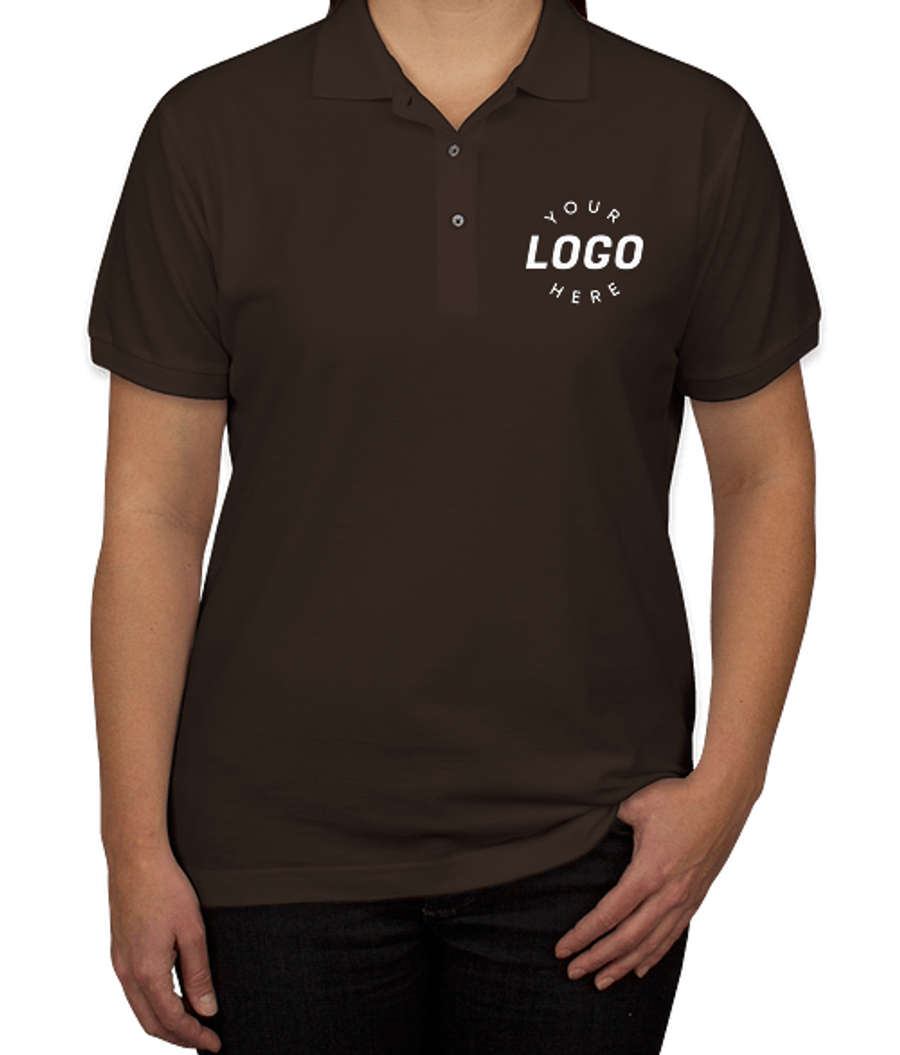 Port Authority Women's Silk Touch Polo - Printed in Coffee Bean