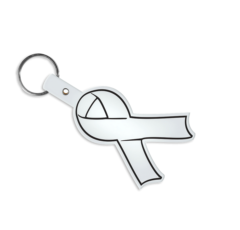 Awareness Ribbon Shaped Flexible Keychain-default