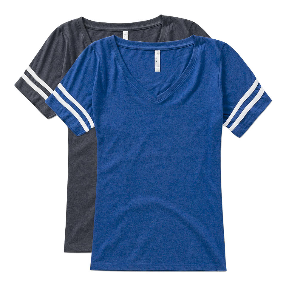 LAT Women's Curvy Varsity V-Neck T-shirt