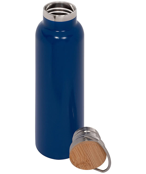 Laser Engraved 20 oz. Insulated Stainless Steel Water Bottle with Bamboo Lid