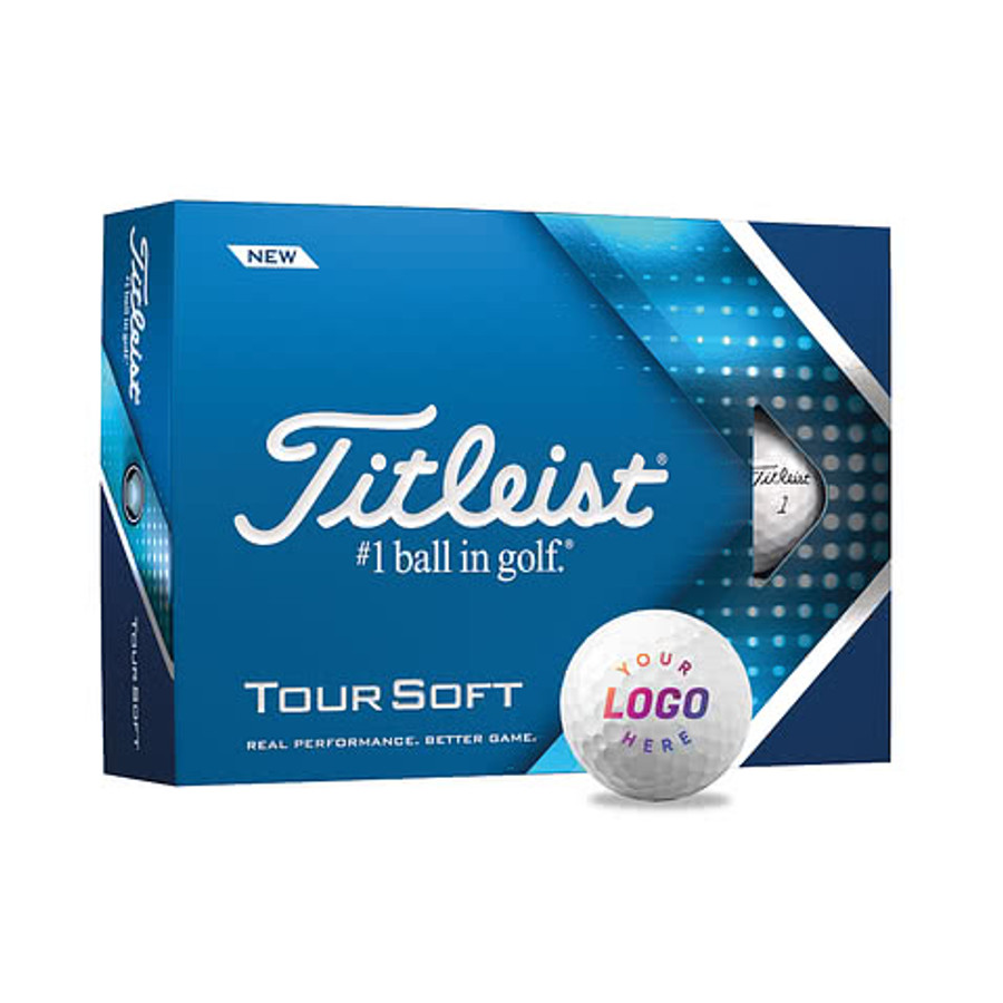 Full Color Titleist Tour Soft Golf Balls (Box of 12) in White