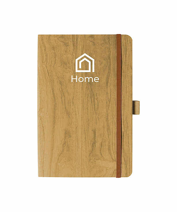 Soft-Touch Wood Grain Notebook