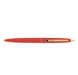 Clic Gold Trim Ballpoint Pen (blue ink) - Color: Red