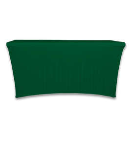 Full Color 6' Ultrafit Curve Open-Back Stretch Tablecloth - Color: Forest Green