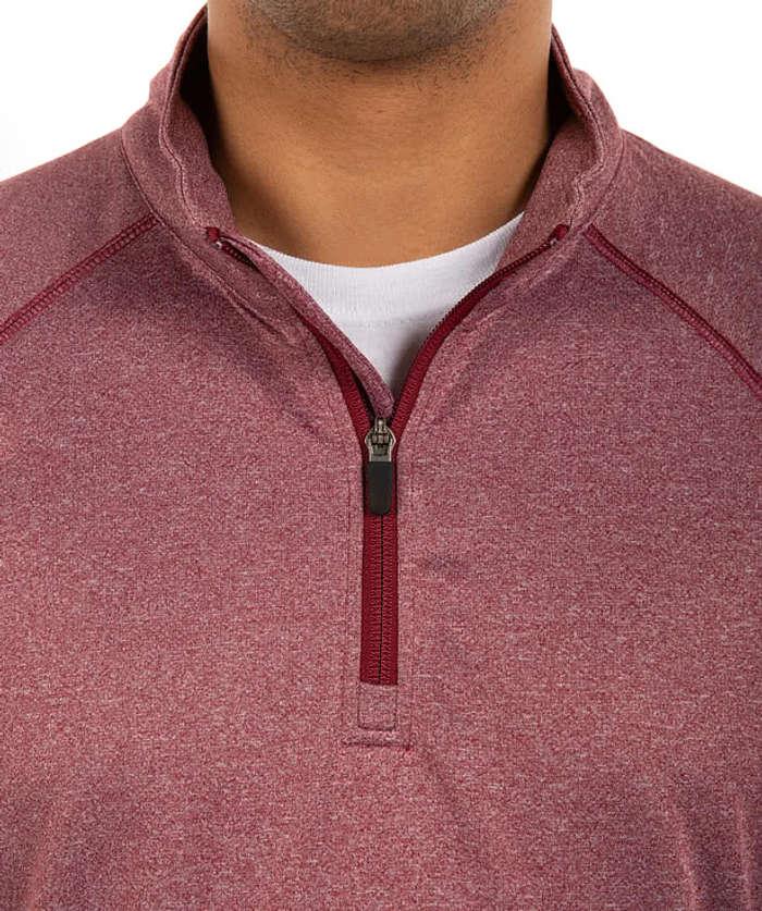 Devon & Jones Heather Quarter Zip Performance Pullover