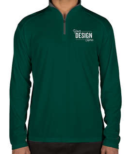 Badger Contrast Quarter Zip Performance Shirt - Color: Forest / Graphite