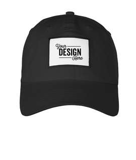 Ahead Largo Washed Twill Baseball Hat with White Rectangle Patch - Color: Black