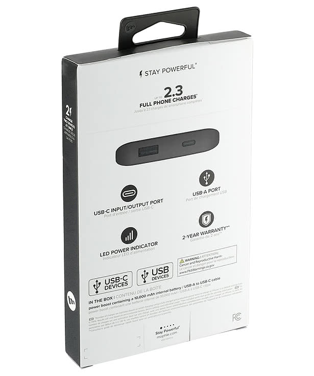 Full Color mophie Power Boost 10,000 mAh Portable Power Bank