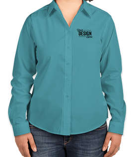 Port Authority Women's Long Sleeve Easy Care Shirt - Color: Maui Blue