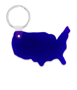 USA Shaped Keychain - Color: Translucent Blue