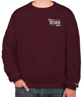 Embroidered Champion Powerblend Crewneck Sweatshirt - Color: Maroon