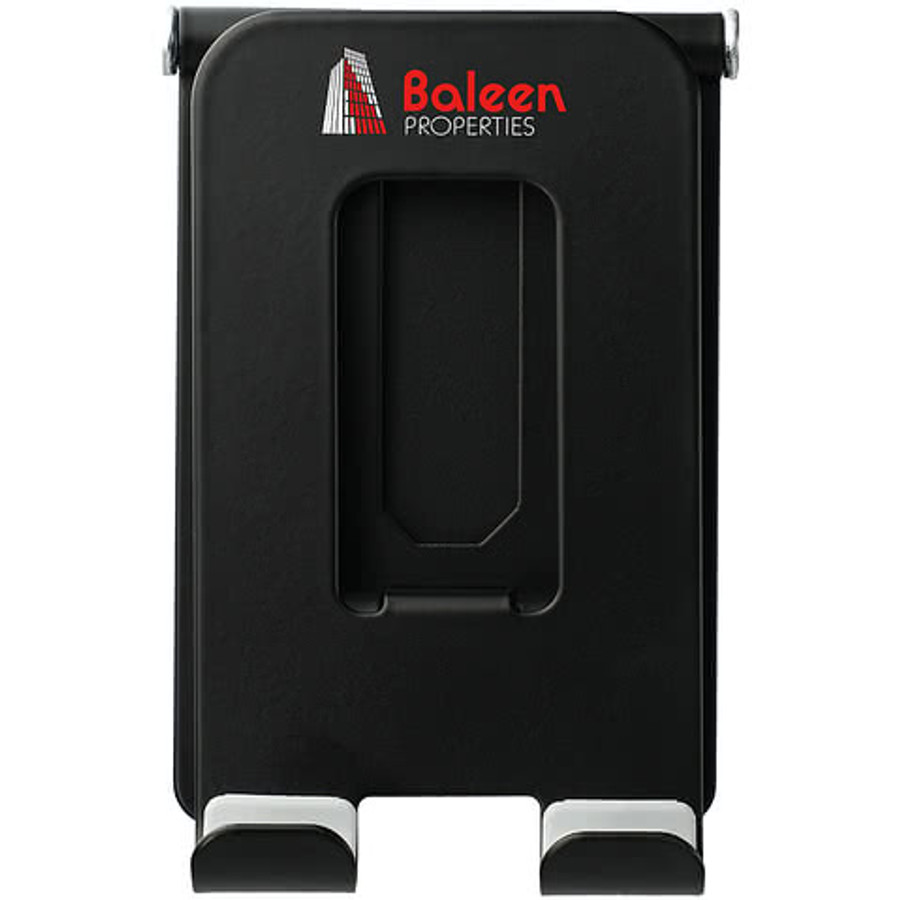 Laser Engraved Mobile Metal Phone Stand in Black