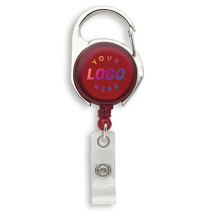 Full Color Carabiner Badge Holder in Translucent Blue