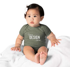 Rabbit Skins Harborside Melange Jersey Baby Bodysuit - Color: Military Green Melange