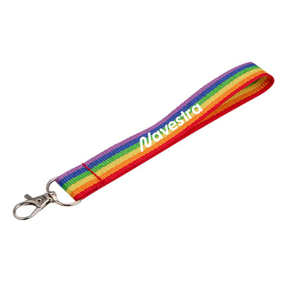 Rainbow Recycled Wrist Lanyard in Rainbow