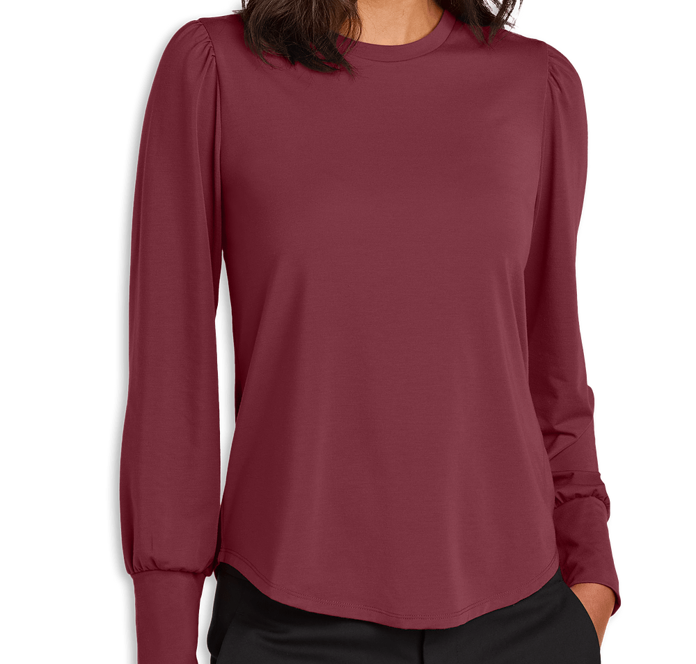 Mercer+Mettle Women's Stretch Jersey Long Sleeve Blouson Shirt-default