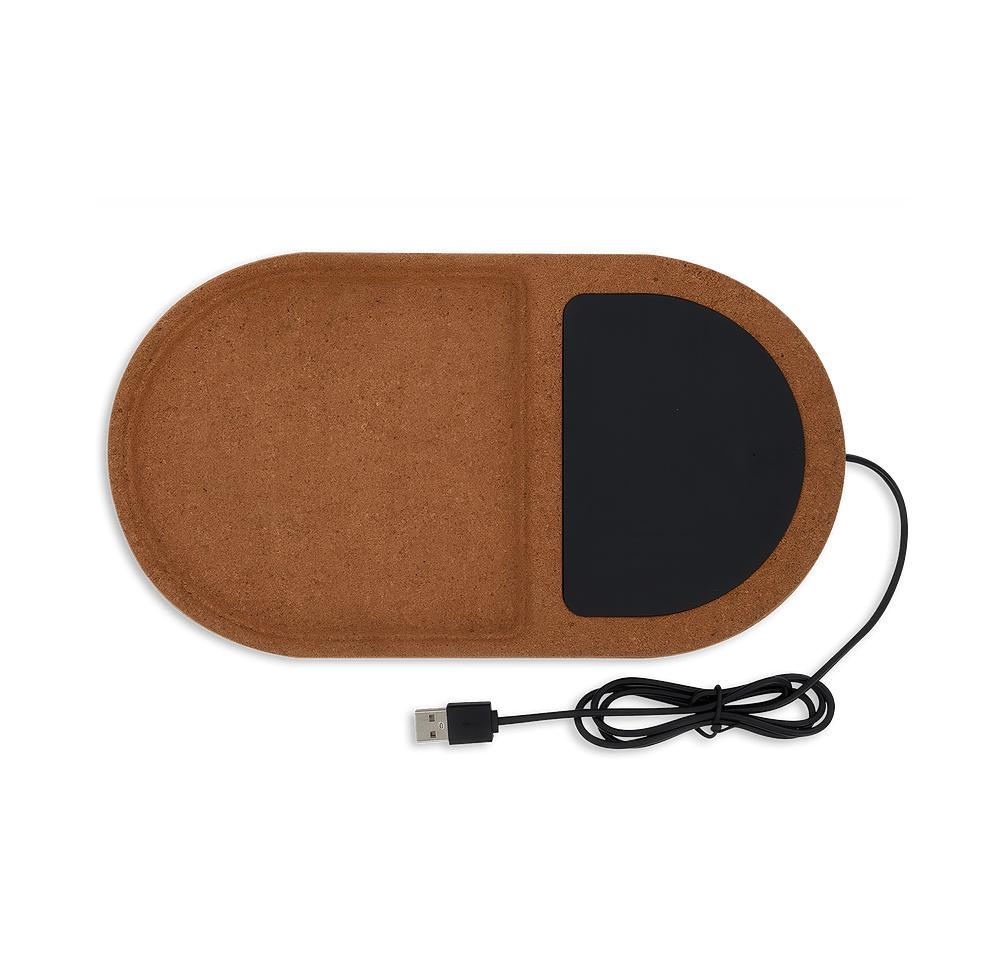 Cork Wireless Charging Pad Desktop Organizer-default