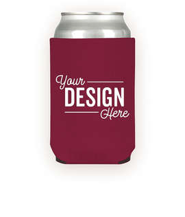 Foldable Neoprene Can Cooler - Color: Maroon