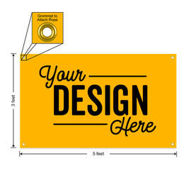Full Color 5' x 3' Vinyl Banner - Color: Athletic Gold