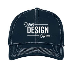 New Era 39THIRTY Contrast Stitch Stretch Fit Mesh Hat - Color: Deep Navy / White