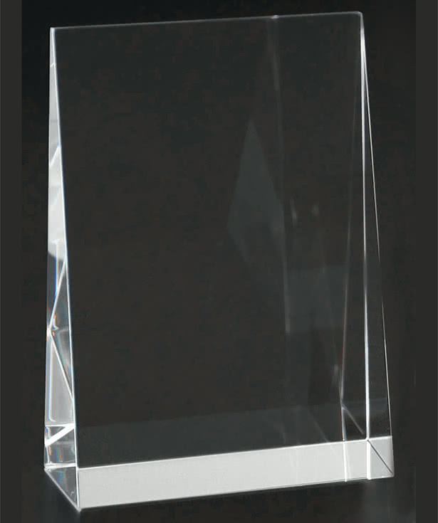 Laser Engraved 7" Glass Wedge Award